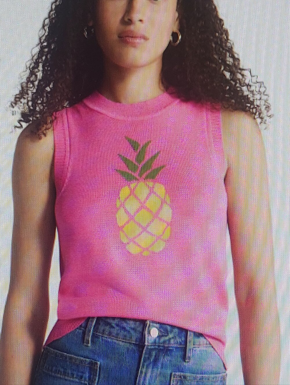 Pink Pineapple Sleeveless Lightweight Sweater NWT XXL 44x23